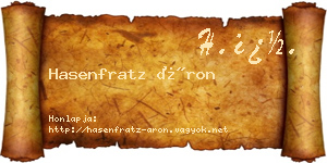 Hasenfratz Áron névjegykártya
